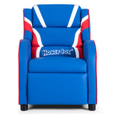 NNECW Ergonomic Blue Sofa Lounge Recliner with Adjustable Backrest & Storage Pocket for Kids