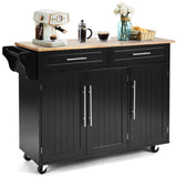 NNECW Rolling Storage Trolley with 2 Deep Drawers for Kitchen-Black