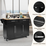 NNECW Rolling Storage Trolley with 2 Deep Drawers for Kitchen-Black