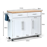 NNECW Rolling Storage Trolley with 2 Deep Drawers for Kitchen-White