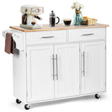NNECW Rolling Storage Trolley with 2 Deep Drawers for Kitchen-White