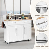 NNECW Rolling Storage Trolley with 2 Deep Drawers for Kitchen-White