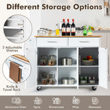 NNECW Rolling Storage Trolley with 2 Deep Drawers for Kitchen-White