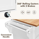 NNECW Rolling Storage Trolley with 2 Deep Drawers for Kitchen-White