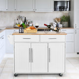 NNECW Rolling Storage Trolley with 2 Deep Drawers for Kitchen-White