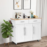 NNECW Rolling Storage Trolley with 2 Deep Drawers for Kitchen-White