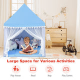NNECW Multipurpose Kids Playhouse Castle with Solid Wood Frame & Cotton Mat for Boys & Girls Blue