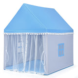 NNECW Multipurpose Kids Playhouse Castle with Solid Wood Frame & Cotton Mat for Boys & Girls Blue