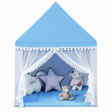 NNECW Multipurpose Kids Playhouse Castle with Solid Wood Frame & Cotton Mat for Boys & Girls Blue