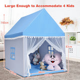 NNECW Multipurpose Kids Playhouse Castle with Solid Wood Frame & Cotton Mat for Boys & Girls Blue