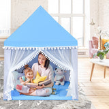 NNECW Multipurpose Kids Playhouse Castle with Solid Wood Frame & Cotton Mat for Boys & Girls Blue