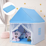 NNECW Multipurpose Kids Playhouse Castle with Solid Wood Frame & Cotton Mat for Boys & Girls Blue