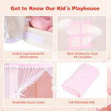 NNECW Multipurpose Kids Playhouse Castle with Solid Wood Frame & Cotton Mat for Boys & Girls Pink