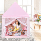 NNECW Multipurpose Kids Playhouse Castle with Solid Wood Frame & Cotton Mat for Boys & Girls Pink