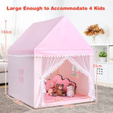 NNECW Multipurpose Kids Playhouse Castle with Solid Wood Frame & Cotton Mat for Boys & Girls Pink