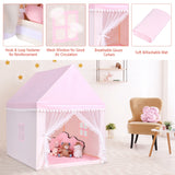 NNECW Multipurpose Kids Playhouse Castle with Solid Wood Frame & Cotton Mat for Boys & Girls Pink
