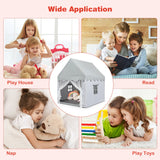 NNECW Cozy Kids Playhouse with Door & Windows for Boys & Girls Gray