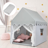 NNECW Cozy Kids Playhouse with Door & Windows for Boys & Girls Gray