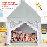 NNECW Cozy Kids Playhouse with Door & Windows for Boys & Girls Gray