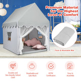 NNECW Cozy Kids Playhouse with Door & Windows for Boys & Girls Gray