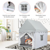 NNECW Cozy Kids Playhouse with Door & Windows for Boys & Girls Gray