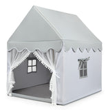 NNECW Cozy Kids Playhouse with Door & Windows for Boys & Girls Gray
