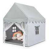 NNECW Cozy Kids Playhouse with Door & Windows for Boys & Girls Gray