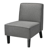 NNECW Modern Armless Accent Chair Fabric Single Sofa with Rubber Wood Legs-Grey