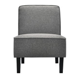 NNECW Modern Armless Accent Chair Fabric Single Sofa with Rubber Wood Legs-Grey