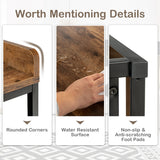 NNECW 3-tier Nightstand with Raised Top Baffles for Living Room