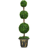 NNECW 120cm Topiary Artificial Tree with Realistic Leaves for Home/Office/Indoor and Outdoor Use