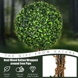NNECW 120cm Topiary Artificial Tree with Realistic Leaves for Home/Office/Indoor and Outdoor Use