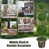 NNECW 120cm Topiary Artificial Tree with Realistic Leaves for Home/Office/Indoor and Outdoor Use