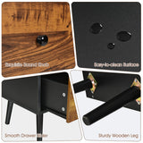 NNECW Vintage Wooden Adjustable Storage Cabinet Drawers