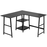 NNECW L-Shaped Corner Computer Desk with 2-Tier Storage Shelves
