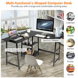 NNECW L-Shaped Corner Computer Desk with 2-Tier Storage Shelves