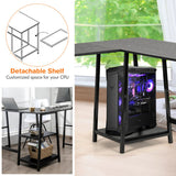 NNECW L-Shaped Corner Computer Desk with 2-Tier Storage Shelves