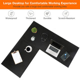 NNECW L-Shaped Corner Computer Desk with 2-Tier Storage Shelves