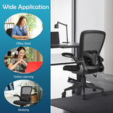 NNECW Lightweight Mesh Office Chair with Lumbar Support-Black