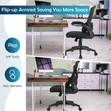 NNECW Lightweight Mesh Office Chair with Lumbar Support-Black