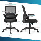 NNECW Lightweight Mesh Office Chair with Lumbar Support-Black