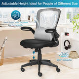 NNECW Lightweight Mesh Office Chair with Lumbar Support-Grey