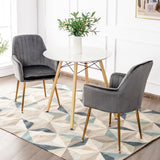 NNECW Accent Upholstered Arm Chair with Velvet Material for Living Room/Bedroom-Grey