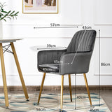 NNECW Accent Upholstered Arm Chair with Velvet Material for Living Room/Bedroom-Grey