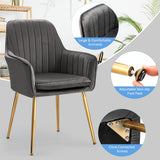 NNECW Accent Upholstered Arm Chair with Velvet Material for Living Room/Bedroom-Grey