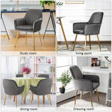 NNECW Accent Upholstered Arm Chair with Velvet Material for Living Room/Bedroom-Grey