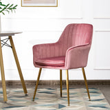 NNECW Accent Upholstered Arm Chair with Velvet Material for Living Room/Bedroom-Pink