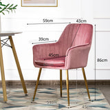 NNECW Accent Upholstered Arm Chair with Velvet Material for Living Room/Bedroom-Pink