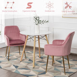 NNECW Accent Upholstered Arm Chair with Velvet Material for Living Room/Bedroom-Pink