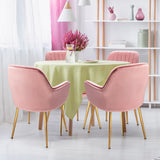NNECW Accent Upholstered Arm Chair with Velvet Material for Living Room/Bedroom-Pink